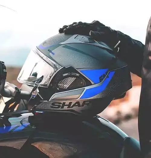 Casco Moto Abatible Shark Discovery Evo Gt Sean Gris/ Azul
