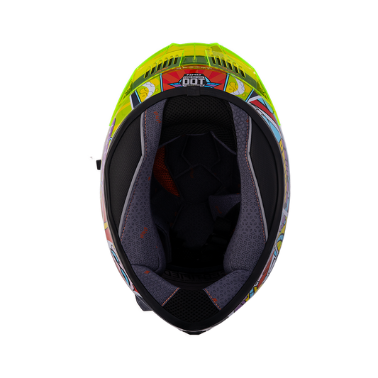 CASCO HRO 523 DV DEXTER AZUL MARINO-ROJO BRILLO SKU: H523DEXAMROB-#