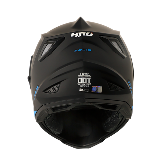CASCO HRO MX330 SOLIDO NEGRO VISOR AZUL IRIDIUM SKU: HROMX330SONGAZ-#