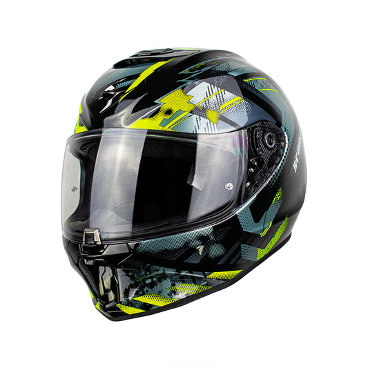 CASCO EXO-391 FULL FACE CLUTTER BLACK-NEON YELLOW SKU: 139-480-141-0#