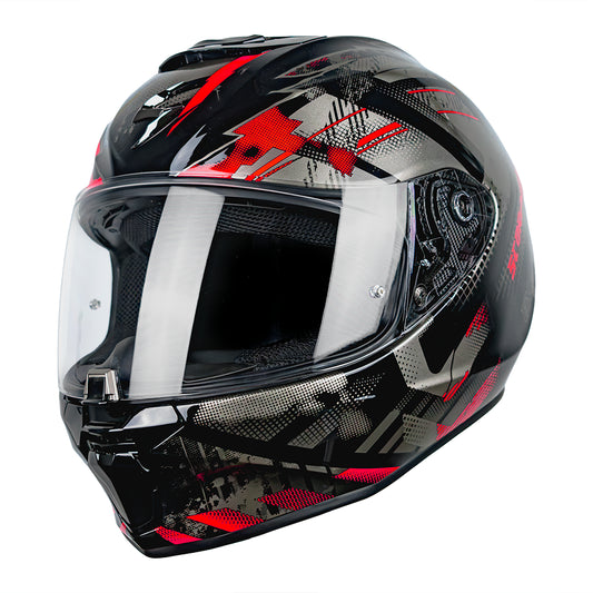 CASCO SCORPION EXO-391 CLUTTER BLACK - RED SKU: 139-480-24-0#