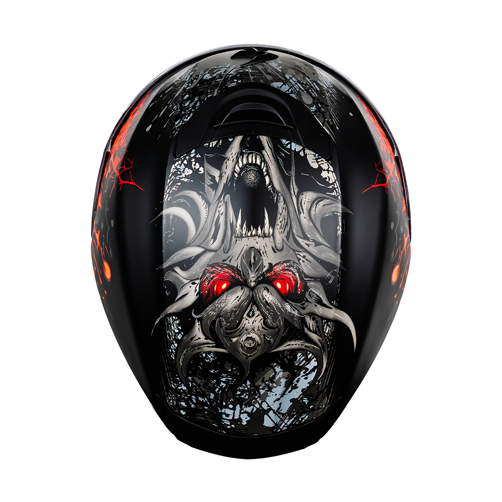 CASCO SCORPION EXO-391 WOLF MATT BLACK - SILVER - RED SKU: 139-516-24-0#