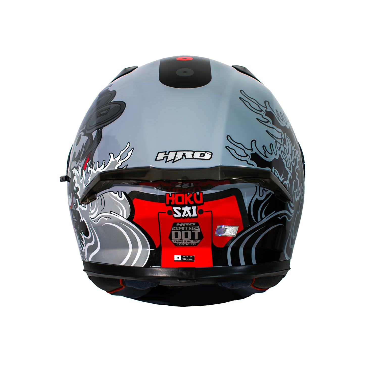 CASCO HRO 523DV HOKUSAI | GRIS/ROJO VISOR TRAN | SKU: HRO-523-HOKUSAIRJ-#