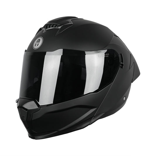 CASCO IMMORTALE FIBO NEGRO MATE CON VISOR OSCURO SKU: IMFIBMANEVO-#