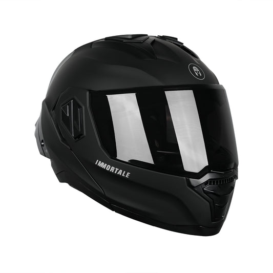 CASCO IMMORTALE SNAKE SOLIDO NEGRO MATE CON VISOR OSCURO SKU: IMSNMANEVO-#