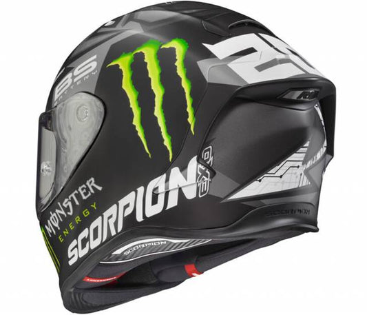 CASCO SCORPION EXO R1 AUR QUARTARO MONSTER ENERGY SILVER | SKU: 75-2140#