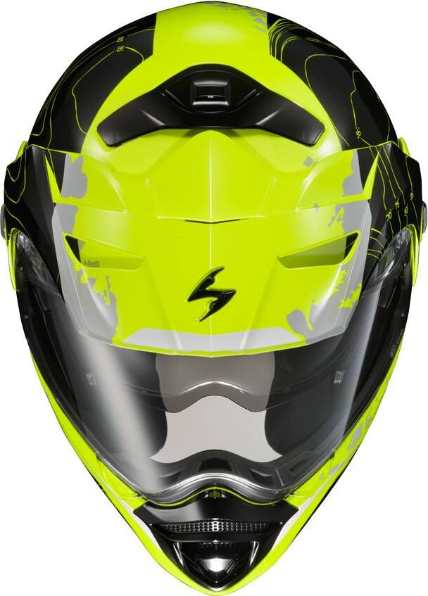 SCORPION EXO EXO-AT960 MODULAR HELMET TOPOGRAPHIC | HI-VIS/BLACK | SKU: 75-2219#