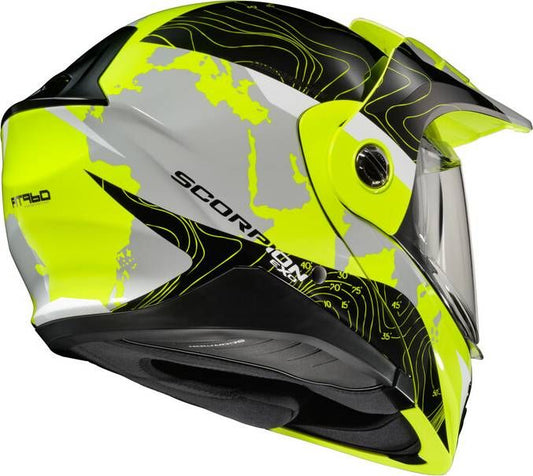 SCORPION EXO EXO-AT960 MODULAR HELMET TOPOGRAPHIC | HI-VIS/BLACK | SKU: 75-2219#