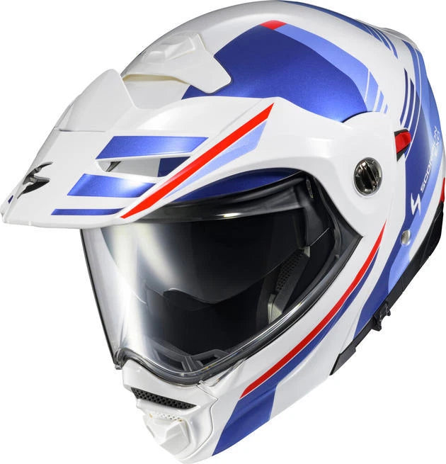 CASCO MODULAR SCORPION EXO EXO-AT960 MONK BLANCO/AZUL | SKU: 75-3269#