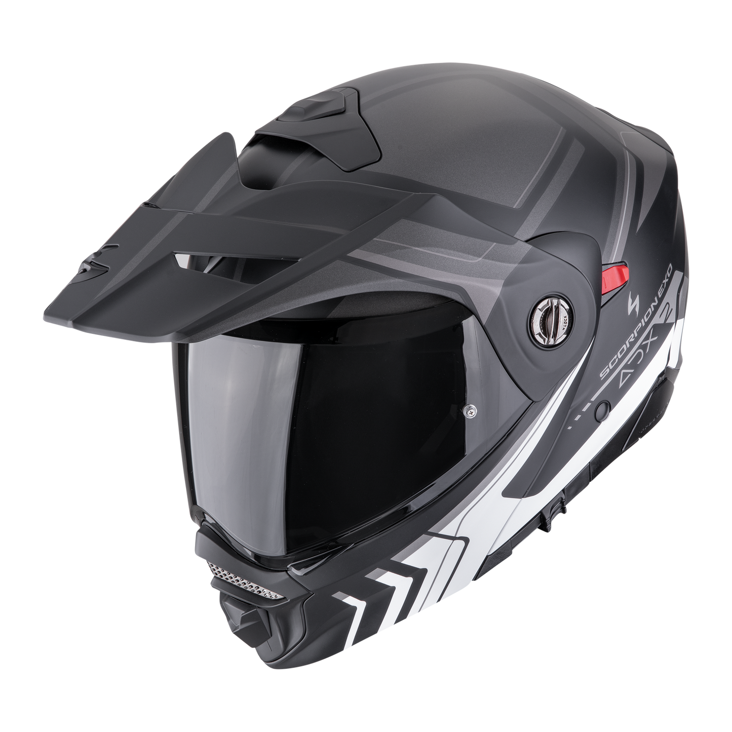 CASCO SCORPION EXO ADX-2 LEWIS MATT BLACK - SILVER SKU: 89-504-159-0#