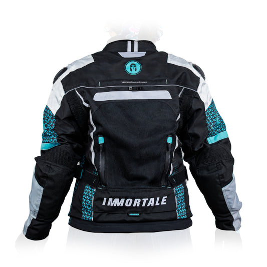 CHAMARRA IMMORTALE COSMIA MUJER NEGRO /AZUL CIELO /BLANCO SKU: IMCOSMNEAZB-#