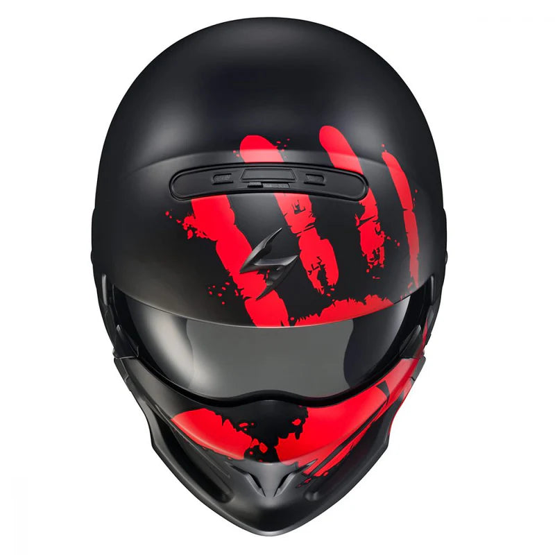COVERT OPEN-FACE HELMET URUK | BLACK RED MATTE | SKU: 75-2132#