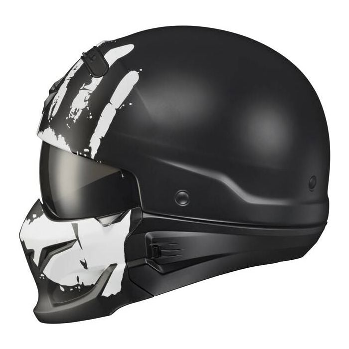 COVERT OPEN-FACE HELMET URUK | BLACK/WHITE MATTE | SKU: 75-2131#