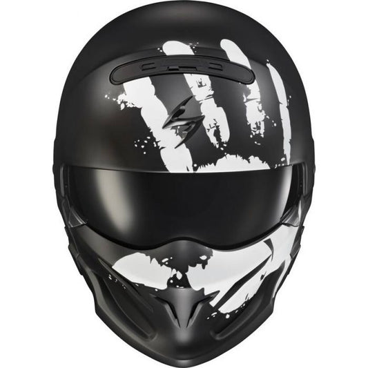 COVERT OPEN-FACE HELMET URUK | BLACK/WHITE MATTE | SKU: 75-2131#