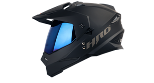 CASCO HRO MX330 SOLIDO NEGRO VISOR AZUL IRIDIUM SKU: HROMX330SONGAZ-#