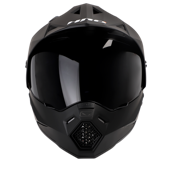 CASCO HRO MX330 SOLIDO NEGRO VISOR HUMO SKU:HROMX330SONGHU-#