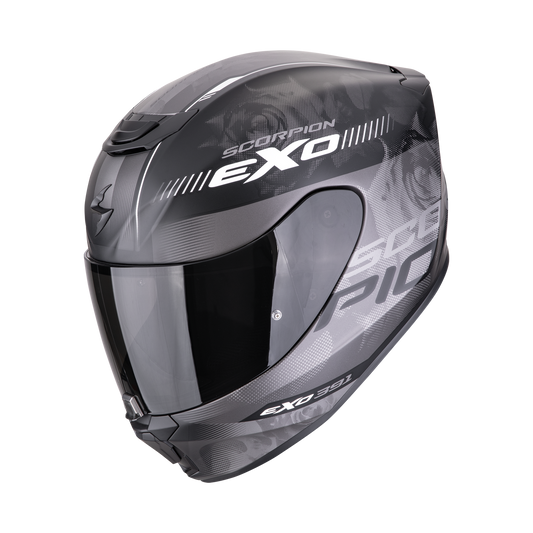 CASCO SCORPION EXO-391 AVA MATT BLACK - SILVER SKU: 139-477-159-0#
