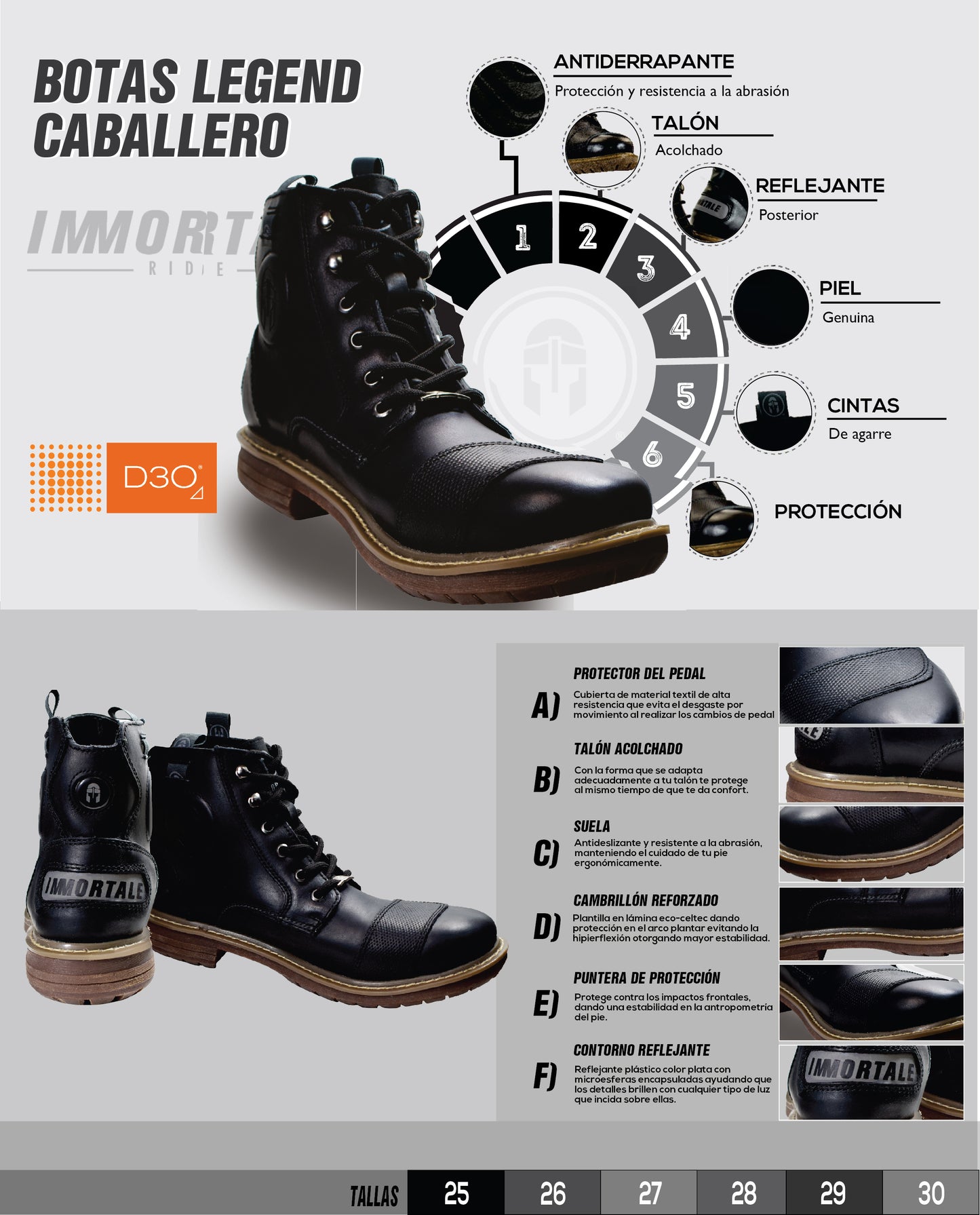 BOTA IMMORTALE BROS CLUB LEGEND | NEGRO | SKU: IMLEGNEGMAT-#