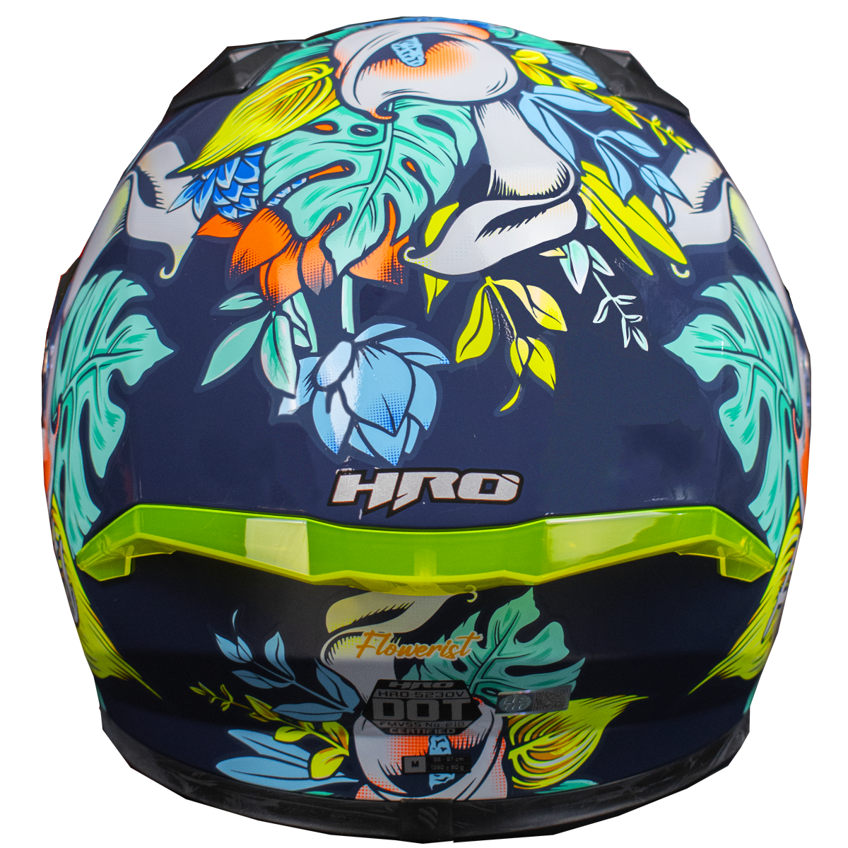 CASCO HRO 523DV FLOWERIST | AZUL/AMARILLO VISOR TR | SKU: HRO-523-FLOWERAZ-#