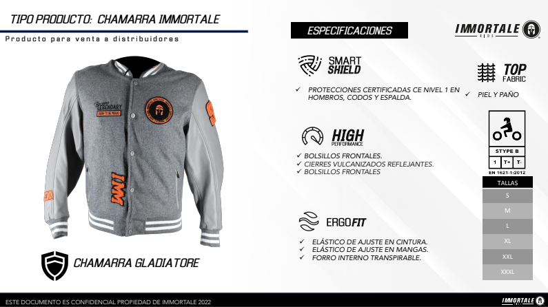 CHAMARRA IMMORTALE GLADIATORE NEGRO | SKU: IMGLADNEG-#