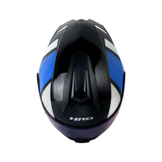 CASCO HRO 3480DV EVO RACESPEC AZUL / BLANCO BRILLO | SKU: H3480EVRAHAZBC#