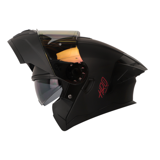 CASCO HRO 3480DV EVO SOLID NEGRO MATE VISOR ROJO | SKU: H3480EVSONERO-#