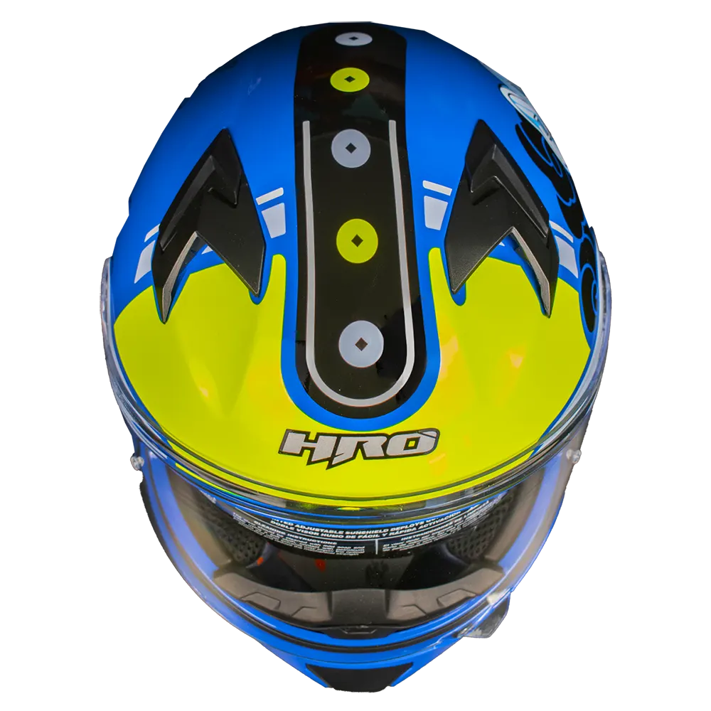 CASCO HRO 523DV HOKUSAI | AZUL/AMARILLO VISOR TR | SKU: HRO-523-HOKUSAIAM-#
