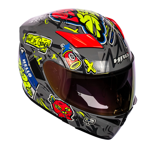 CASCO 3400DV EVO VANDAL GRIS BRILLO VISOR NARANJA | SKU: H3400EVVAGR-#