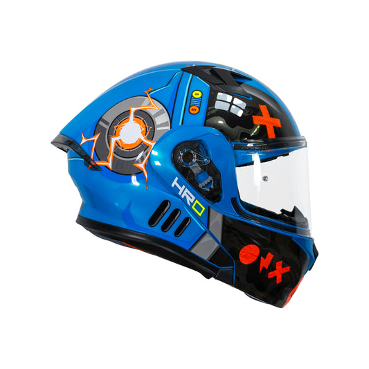 CASCO HRO 3420DV BOT | AZUL/NARANJA VISOR TRAN | SKU: HRO-3420-BOTAN-#