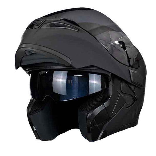 CASCO HRO 3400 SOLID NEGRO LUZ STOP VISOR SMOKE SKU:HRO-3400-EANMGR-#