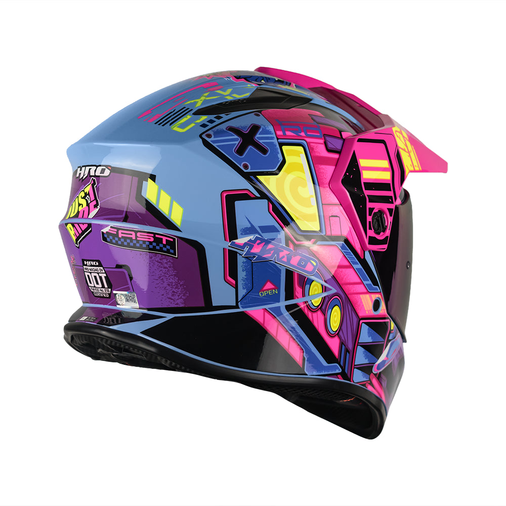 CASCO MX340 DV CYBOK PÚRPURA/ROSA BRILLO VISOR MORADO SKU: HMX340CYBPUFUMO-#