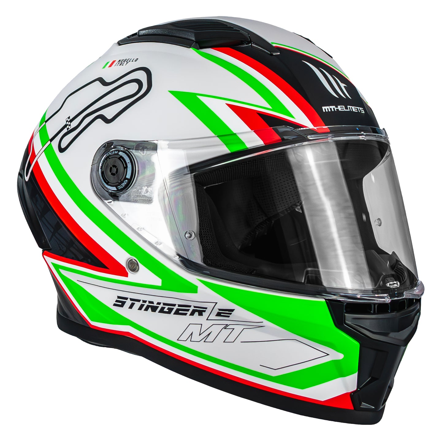 CASCO MT STINGER 2 GRAND PRIX A6 BLANCO/VERDE | SKU: 1334B71062-#