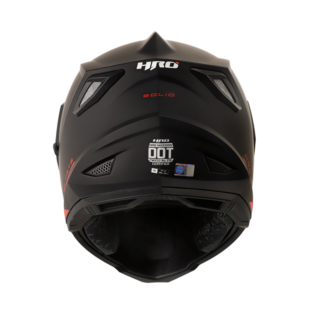 CASCO HRO MX330 SOLIDO NEGRO VISOR ROJO IRIDIUM  SKU:HROMX330SONGRO-#