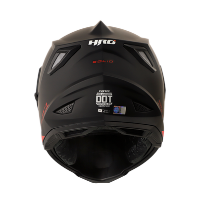 CASCO HRO MX330 SOLIDO NEGRO VISOR ROJO IRIDIUM  SKU:HROMX330SONGRO-#