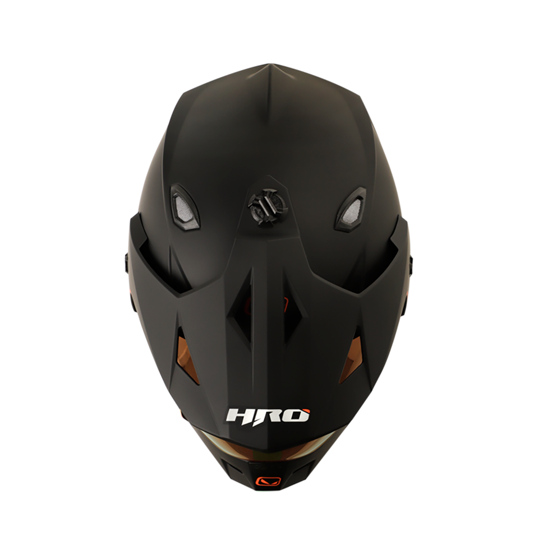 CASCO HRO MX330 SOLIDO NEGRO VISOR ROJO IRIDIUM  SKU:HROMX330SONGRO-#