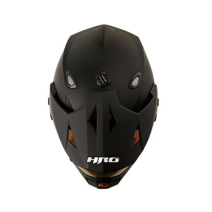 CASCO HRO MX330 SOLIDO NEGRO VISOR ROJO IRIDIUM  SKU:HROMX330SONGRO-#