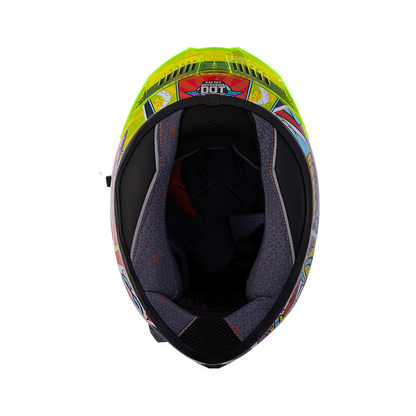 CASCO HRO 523 DV DEXTER AZUL MARINO-ROJO BRILLO SKU: H523DEXAMROB-#