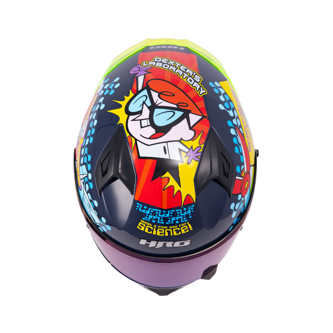 CASCO HRO 523 DV DEXTER AZUL MARINO-ROJO BRILLO SKU: H523DEXAMROB-#