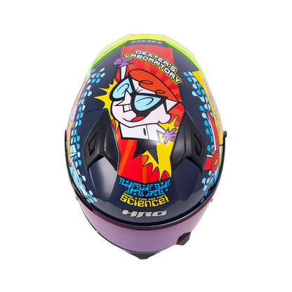 CASCO HRO 523 DV DEXTER AZUL MARINO-ROJO BRILLO SKU: H523DEXAMROB-#