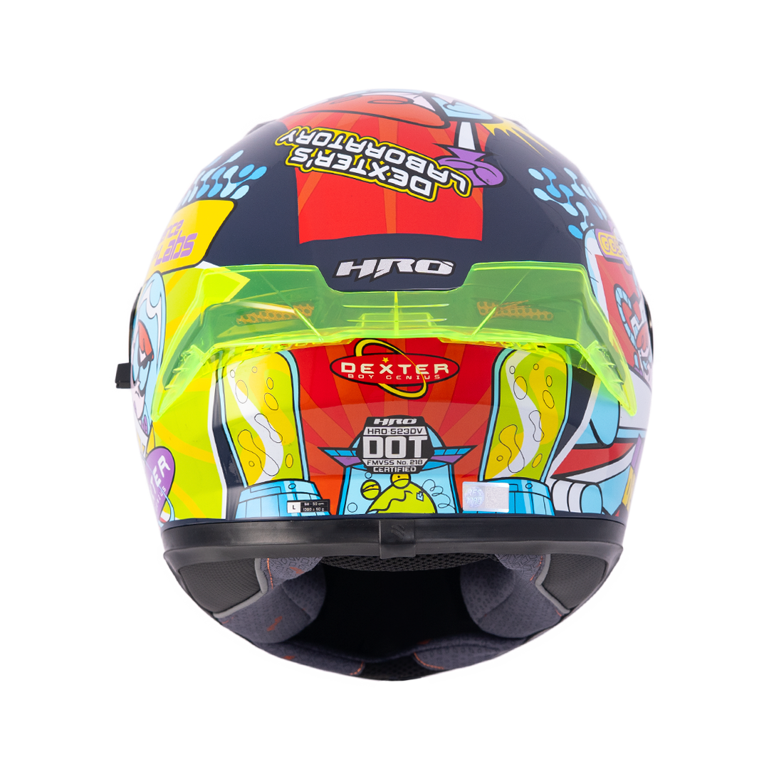 CASCO HRO 523 DV DEXTER AZUL MARINO-ROJO BRILLO SKU: H523DEXAMROB-#