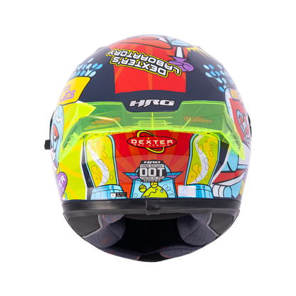 CASCO HRO 523 DV DEXTER AZUL MARINO-ROJO BRILLO SKU: H523DEXAMROB-#