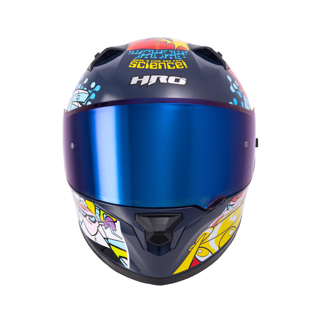 CASCO HRO 523 DV DEXTER AZUL MARINO-ROJO BRILLO SKU: H523DEXAMROB-#