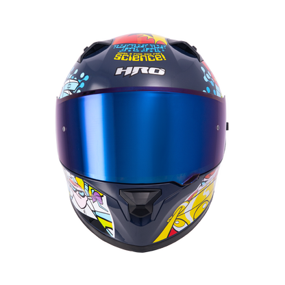 CASCO HRO 523 DV DEXTER AZUL MARINO-ROJO BRILLO SKU: H523DEXAMROB-#
