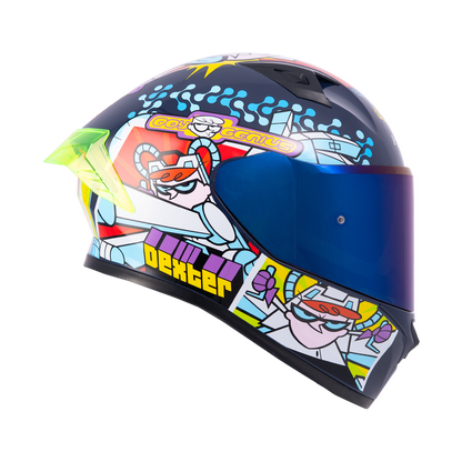 CASCO HRO 523 DV DEXTER AZUL MARINO-ROJO BRILLO SKU: H523DEXAMROB-#