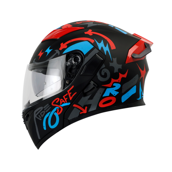 CASCO 3400DV EVO YEAH NEGRO/ROJO MATE VISOR OSCURO | SKU: H3400EVYENG-#