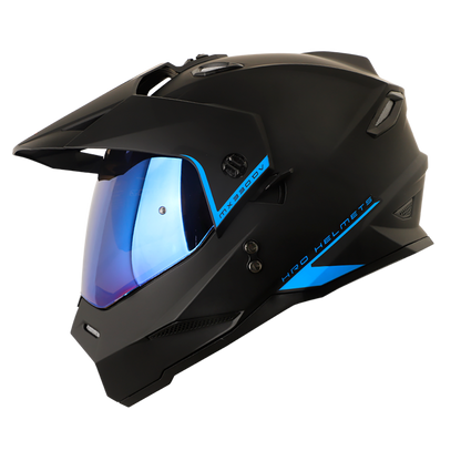 CASCO HRO MX330 SOLIDO NEGRO VISOR AZUL IRIDIUM SKU: HROMX330SONGAZ-#