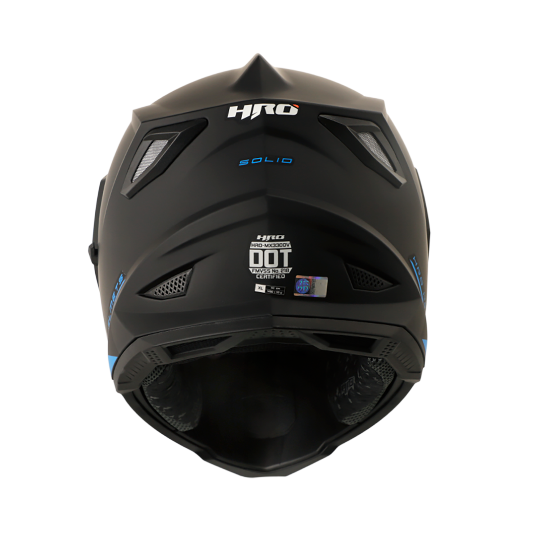 CASCO HRO MX330 SOLIDO NEGRO VISOR AZUL IRIDIUM SKU: HROMX330SONGAZ-#