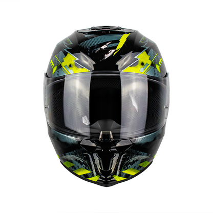 CASCO EXO-391 FULL FACE CLUTTER BLACK-NEON YELLOW SKU: 139-480-141-0#