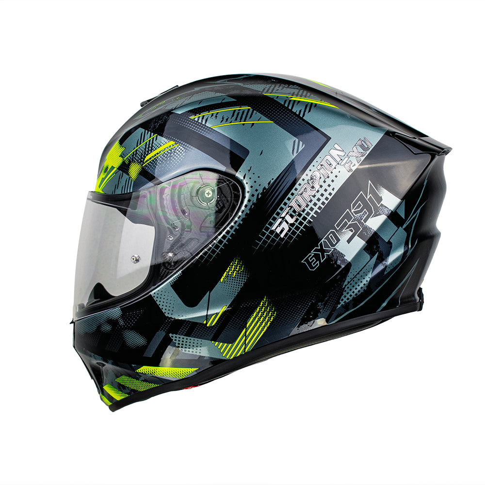 CASCO EXO-391 FULL FACE CLUTTER BLACK-NEON YELLOW SKU: 139-480-141-0#