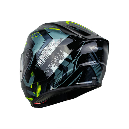 CASCO EXO-391 FULL FACE CLUTTER BLACK-NEON YELLOW SKU: 139-480-141-0#